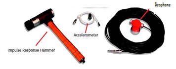 Instrumented Hammer, Accelerometer, Geophone